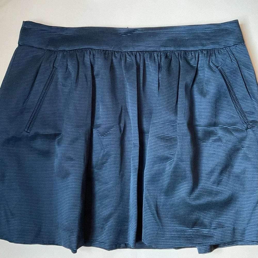 Banana Republic Navy Blue Pleated A-Line Mini Skirt - Picture 1 of 6